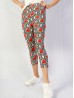 Plus Size Flower Print Capri Leggings